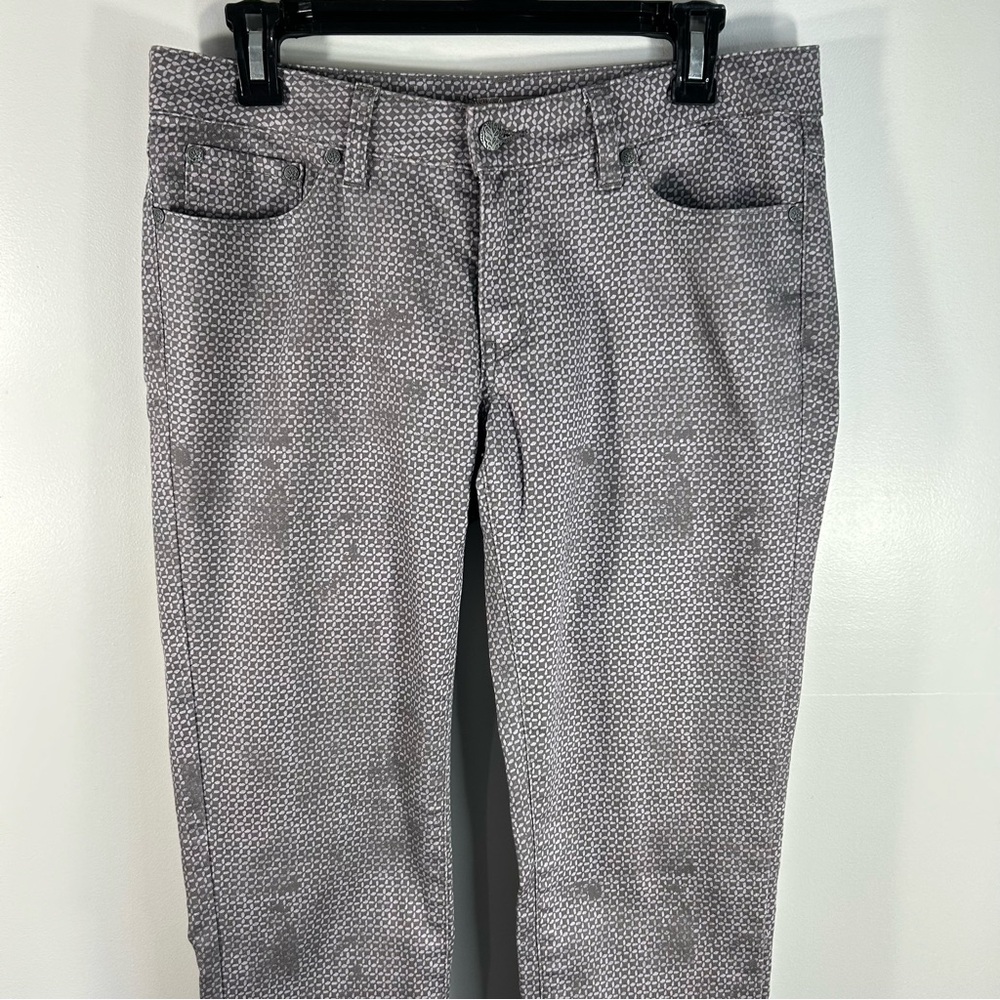 Prana Slim Trousers in Light Gray Microdot Print - Picture 3 of 13